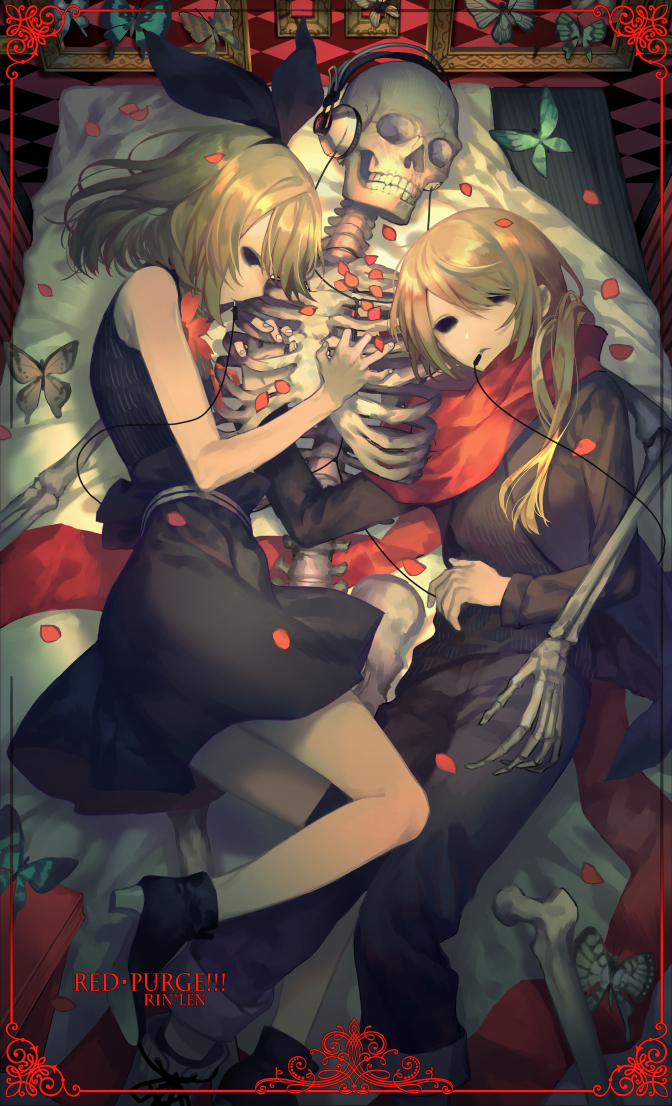 !, 1boy, 1girl, alternate_costume, alternate_hair_length, alternate_hairstyle, argyle, bangs