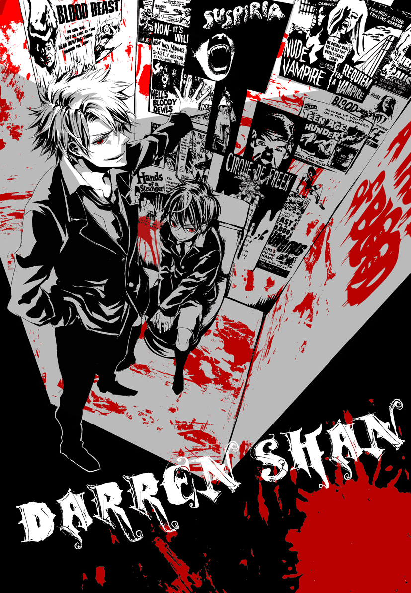 bathroom, blood, darren_shan, hys122211, male, necktie, poster, poster_(object)