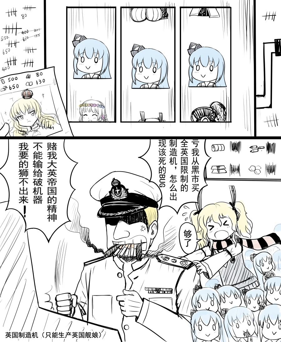 admiral_(kantai_collection), blonde_hair, blue_hair, breasts, character_request, cigar, cigarette, comic