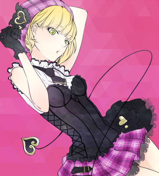 1girl, blonde_hair, gloves, green_eyes, hat, idolmaster, idolmaster_cinderella_girls, miyamoto_frederica