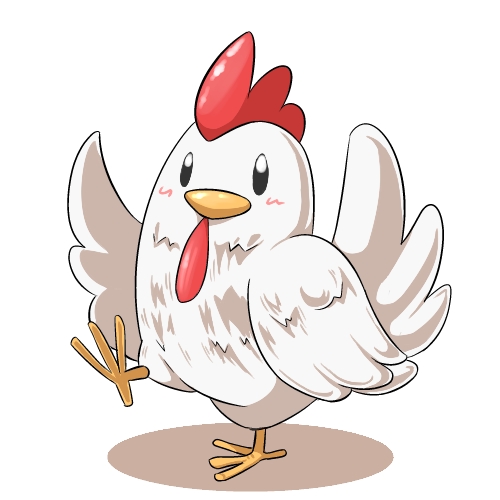 bird, blush, chicken, cucco, lowres, mihune, no_humans, simple_background