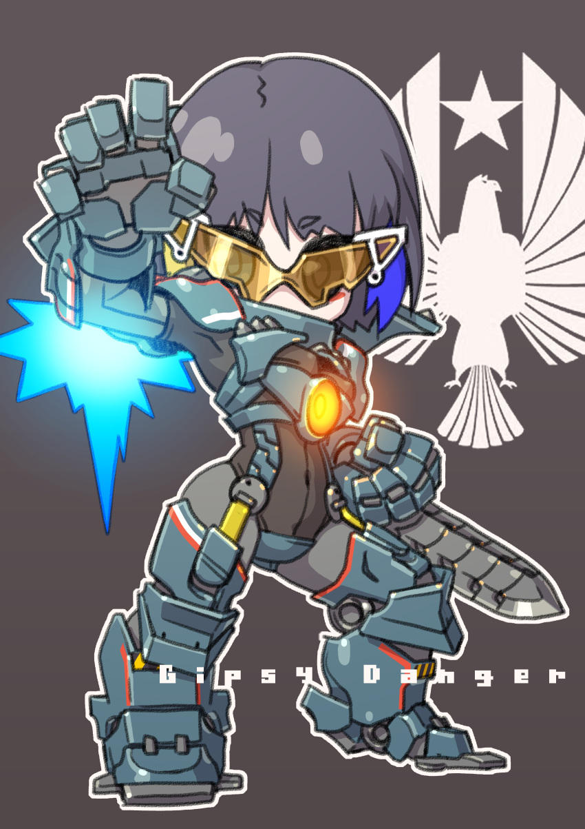 absurdres, armor, blush_stickers, character_name, chibi, commentary_request, gipsy_danger, highres