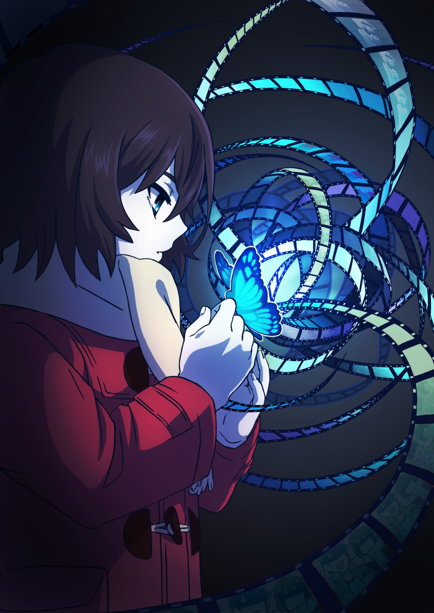 1boy, 3girls, absurdres, blue_eyes, boku_dake_ga_inai_machi, brown_hair, butterfly, censored