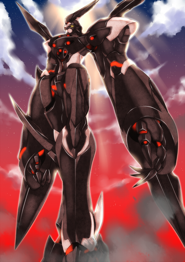 mecha, original_weltall, sky, sunlight, super_robot, xenogears, yosimura