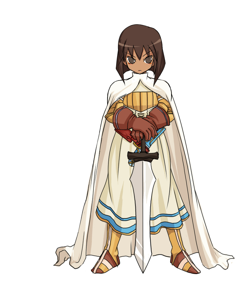 armored_dress, brown_hair, cape, class_change, dark_skin, eyeliner, final_fantasy, final_fantasy_tactics