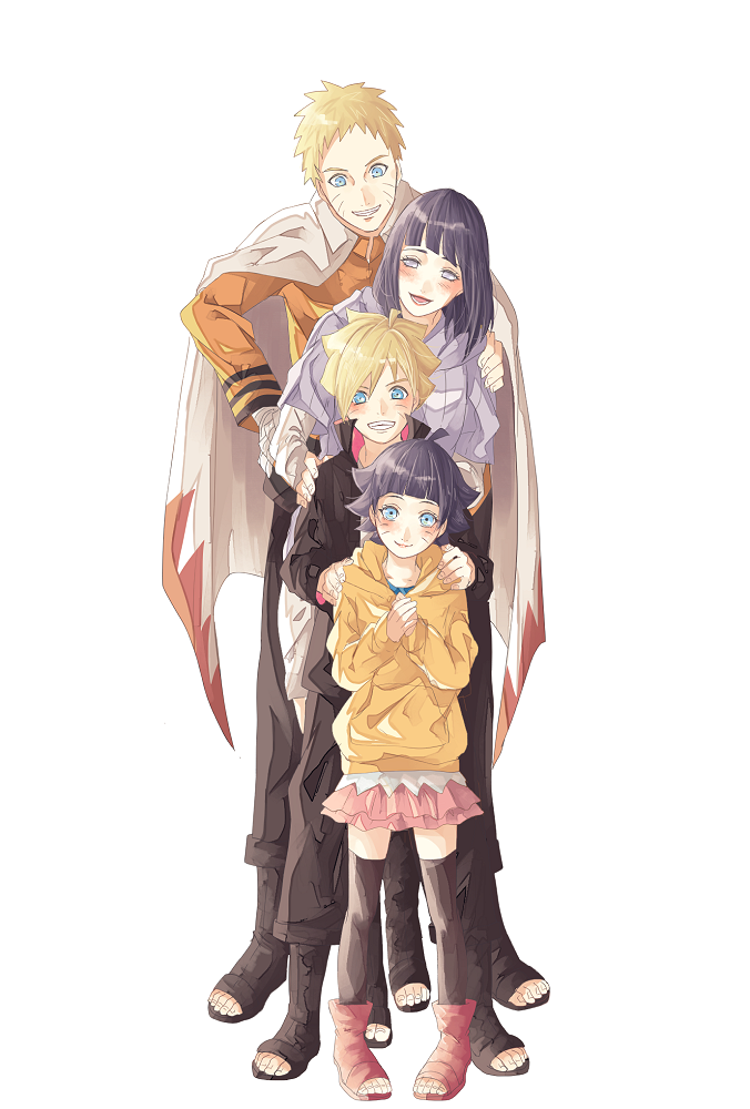 2boys, 2girls, :d, ahoge, bandages, black_hair, blonde_hair, blue_eyes, blush, boruto:_naruto_the_movie, family, father_and_daughter, father_and_son, grin, hand_on_hip, hands_on_another's_shoulders, head_tilt, husband_and_wife, hyuuga_hinata, jacket, lavender_eyes, looking_at_viewer, mother_and_daughter, mother_and_son, multiple_boys, multiple_girls, naruto, open_mouth, open_toe_shoes, shoes, short_hair, skirt, smile, spiky_hair, szk_sssk, thigh-highs, uzumaki_boruto, uzumaki_himawari, uzumaki_naruto, white_background