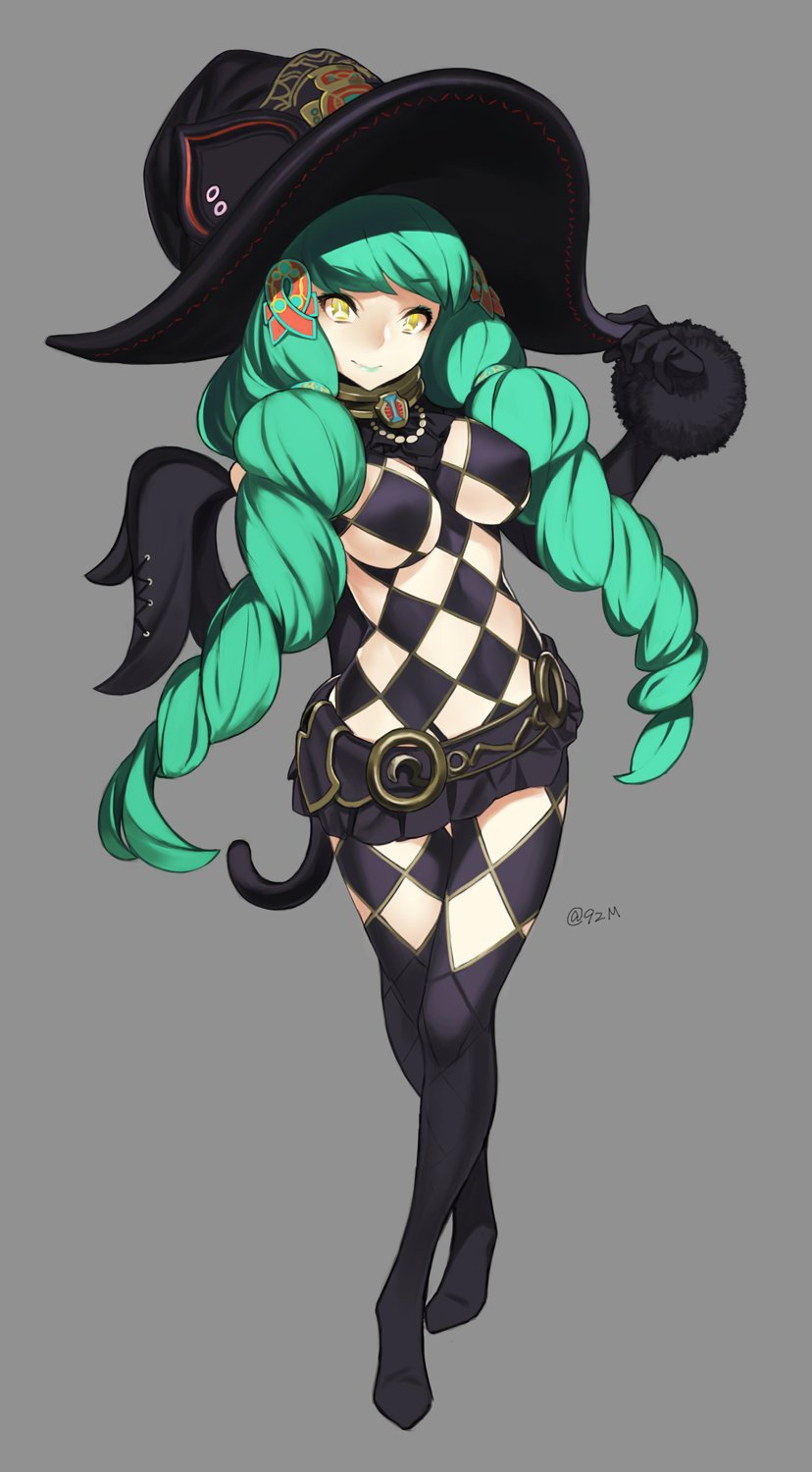 1girl, 92m, arm_behind_back, bangs, belt, bodysuit, braid, breasts