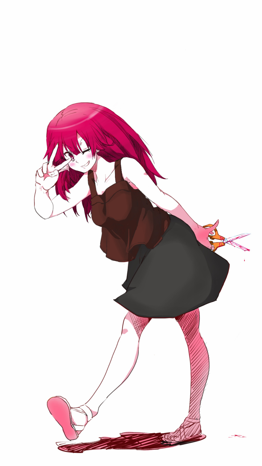 1girl, artist_request, bad_end, bangs, blood, blush, collarbone, highres