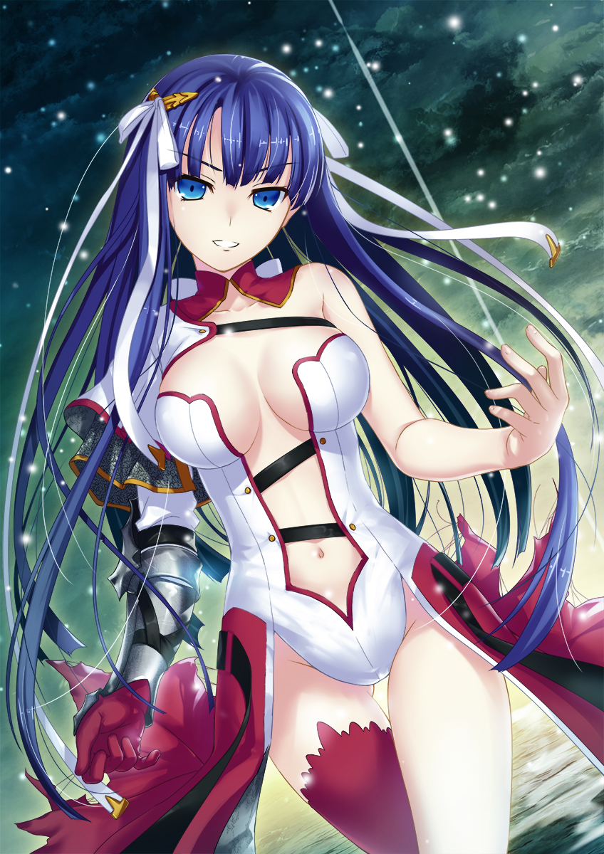1girl, :d, ass_visible_through_thighs, bangs, bare_shoulders, belt, blue_eyes, blue_hair