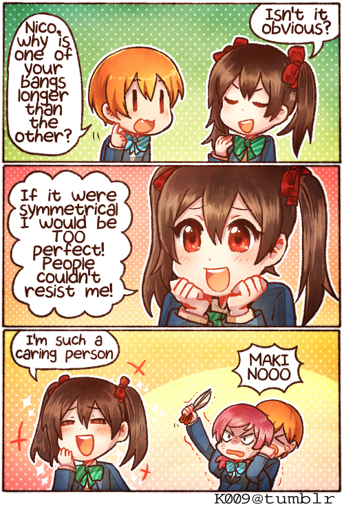 >_<, 3girls, 3koma, :3, :d, anger_vein, black_hair, bow