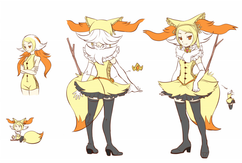 1girl, bangs, braixen, earrings, elbow_gloves, gloves, hat, heart