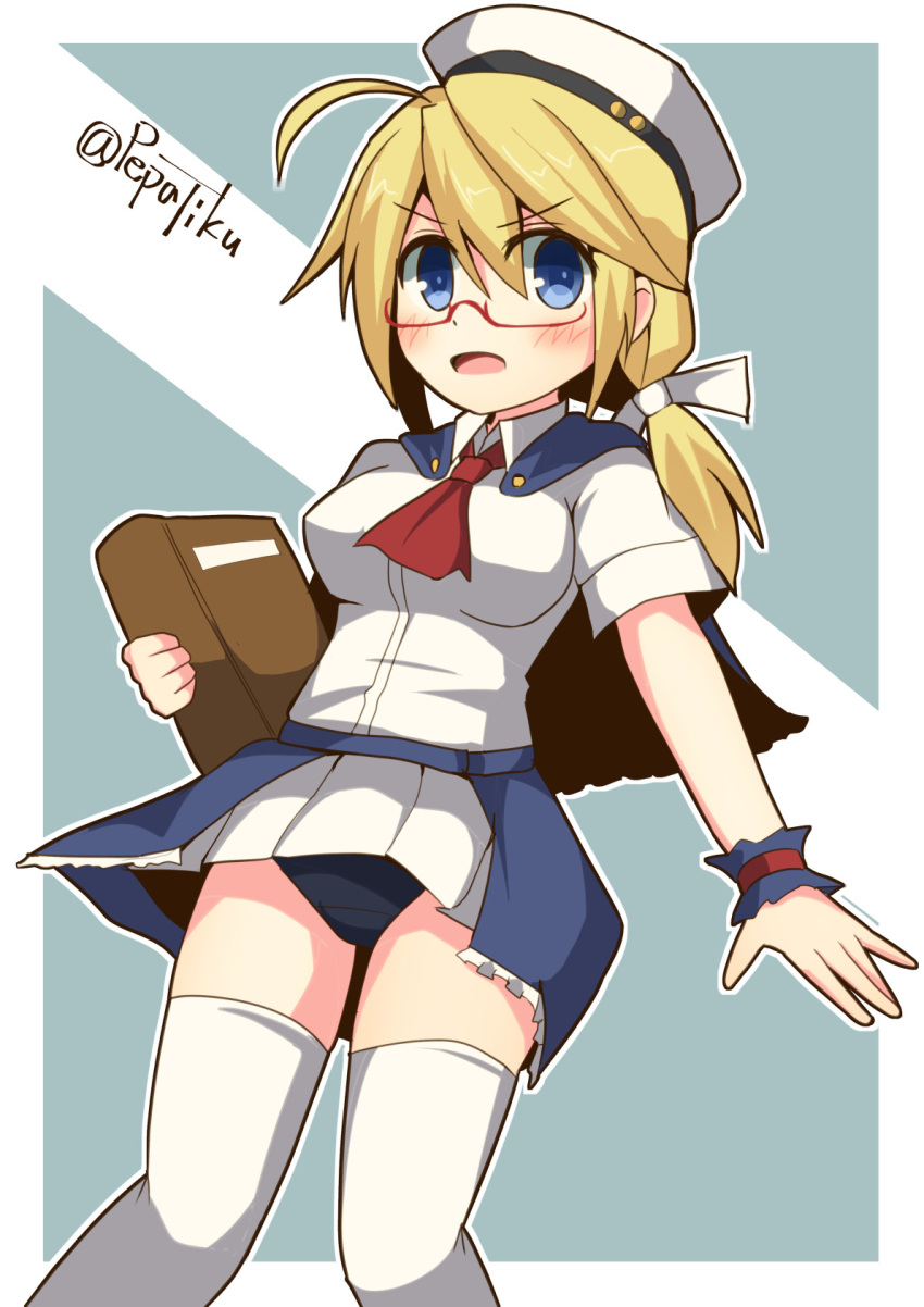 1girl, ascot, blonde_hair, blouse, blue_eyes, book, breasts, capelet