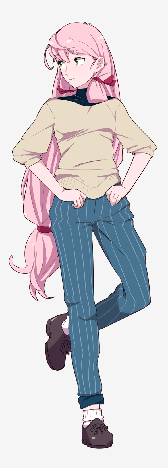 1girl, ahoge, akashi_(kantai_collection), alternate_costume, bangs, casual, closed_mouth, eyebrows