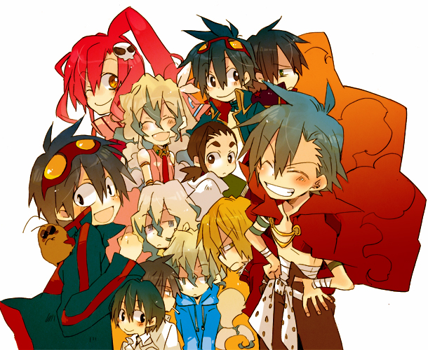 bad_id, chibi, garlock_simon, goggles, goggles_on_head, hamo, kamina, lordgenome