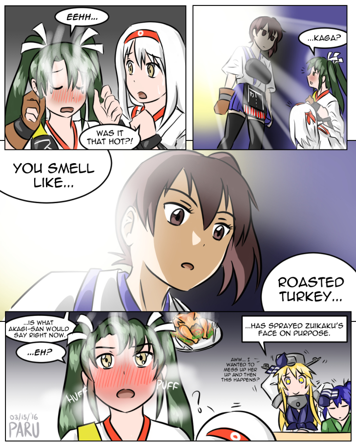 5girls, admiral_paru, artist_name, blonde_hair, blue_hair, blush, brown_eyes, brown_hair