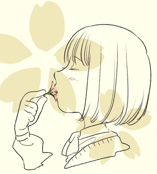 1girl, blush, closed_eyes, flower, flower_(symbol), kayoko_(panchlora), kiss, osomatsu-san