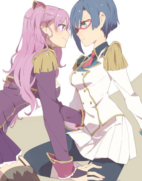 2girls, charlotte_shalzen, multiple_girls, shigure_kasumi, tuhut, valkyrie_drive, valkyrie_drive_-mermaid-, yuri