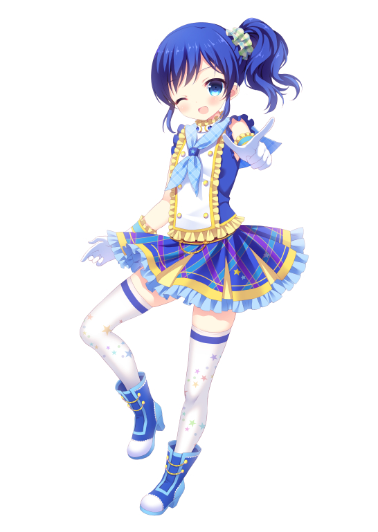 1girl, aikatsu!, blue_eyes, blue_hair, blush, frilled_skirt, frills, gloves