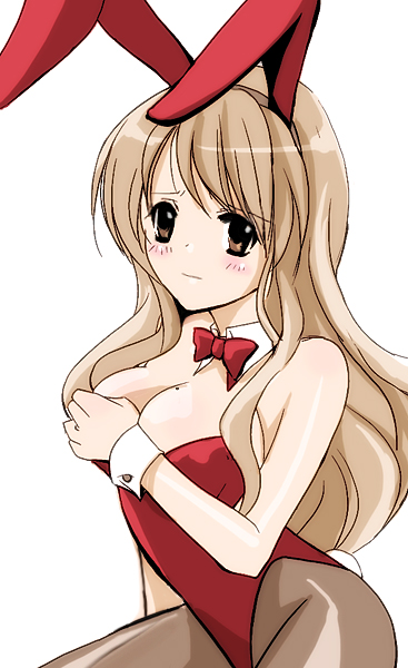 asahina_mikuru, bad_id, brown_eyes, brown_hair, bunny_ears, bunnysuit, dcvermeer, long_hair