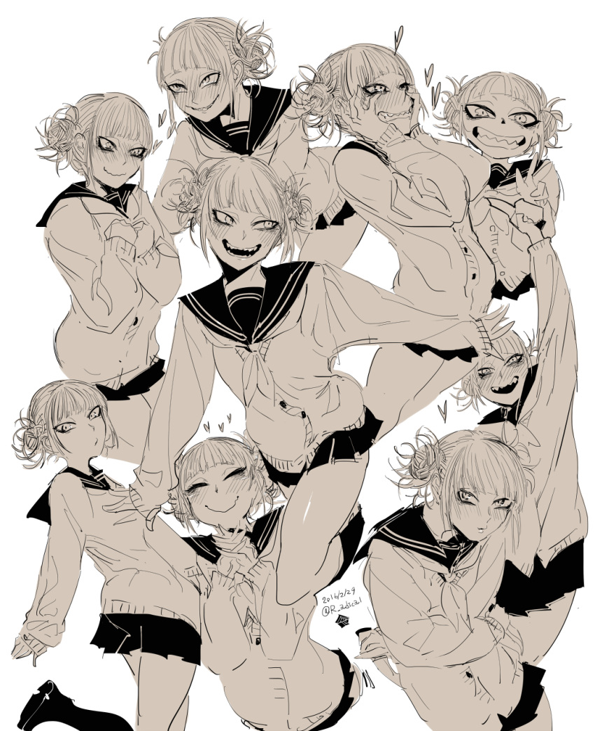 1girl, bangs, black_legwear, blunt_bangs, blush, boku_no_hero_academia, cardigan, constricted_pupils