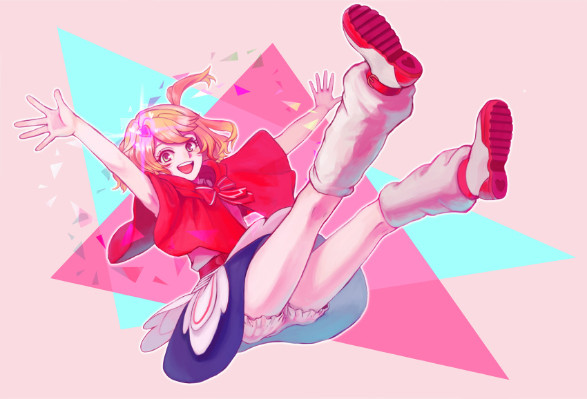 1girl, bangs, bloomers, capelet, freyja_wion, full_body, glowing, green_eyes