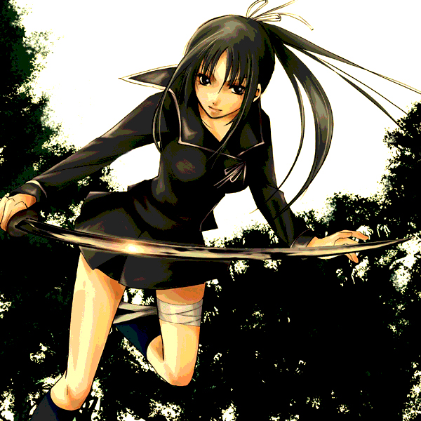 bandage, bandages, black_hair, dcvermeer, ga-rei, ga-rei_zero, hime_cut, isayama_yomi