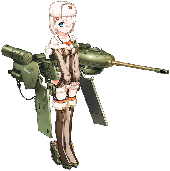 1girl, artist_request, bare_shoulders, blue_eyes, boots, cannon, child, hair_ornament, hairclip, hat, hidden_eyes, jacket, looking_at_viewer, mecha_musume, official_art, one_eye_covered, panzer_waltz, personification, short_hair, shy, solo, t-34-100_(panzer_waltz), thigh-highs, thigh_boots, thighs, transparent_background, white_hair