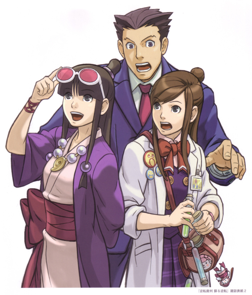 ayasato_mayoi, brown_hair, capcom, edayan, glasses, green_eyes, gyakuten_saiban, highres