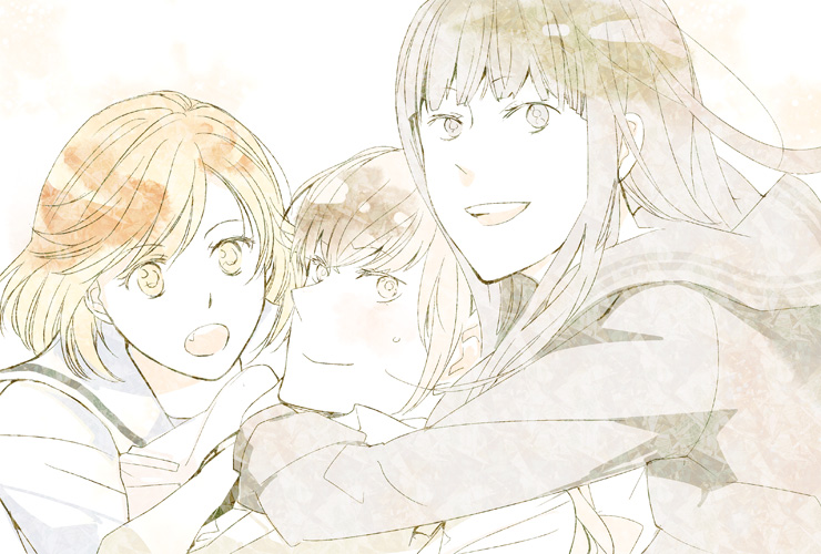 3girls, enoki_sachi, happy, multiple_girls, nagatani_megumi, okujou_no_yurirei-san, smile, toomi_yuna