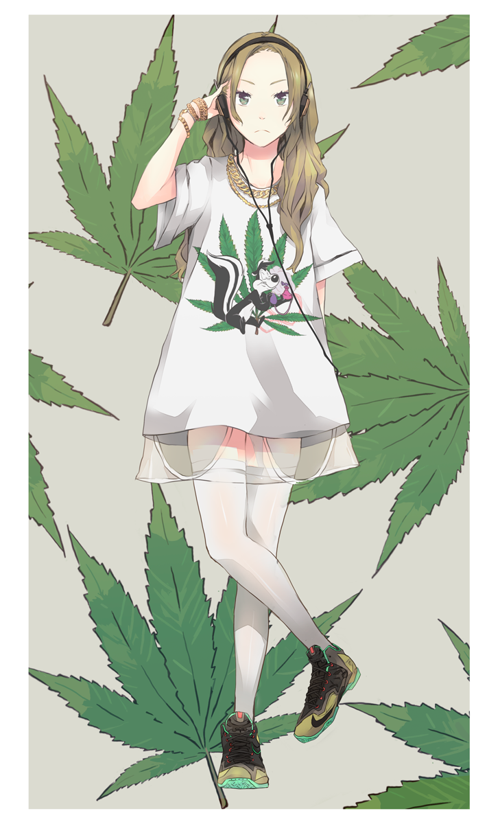 1girl, arm_behind_back, bracelet, brown_hair, crossed_legs, dress, fashion, frown
