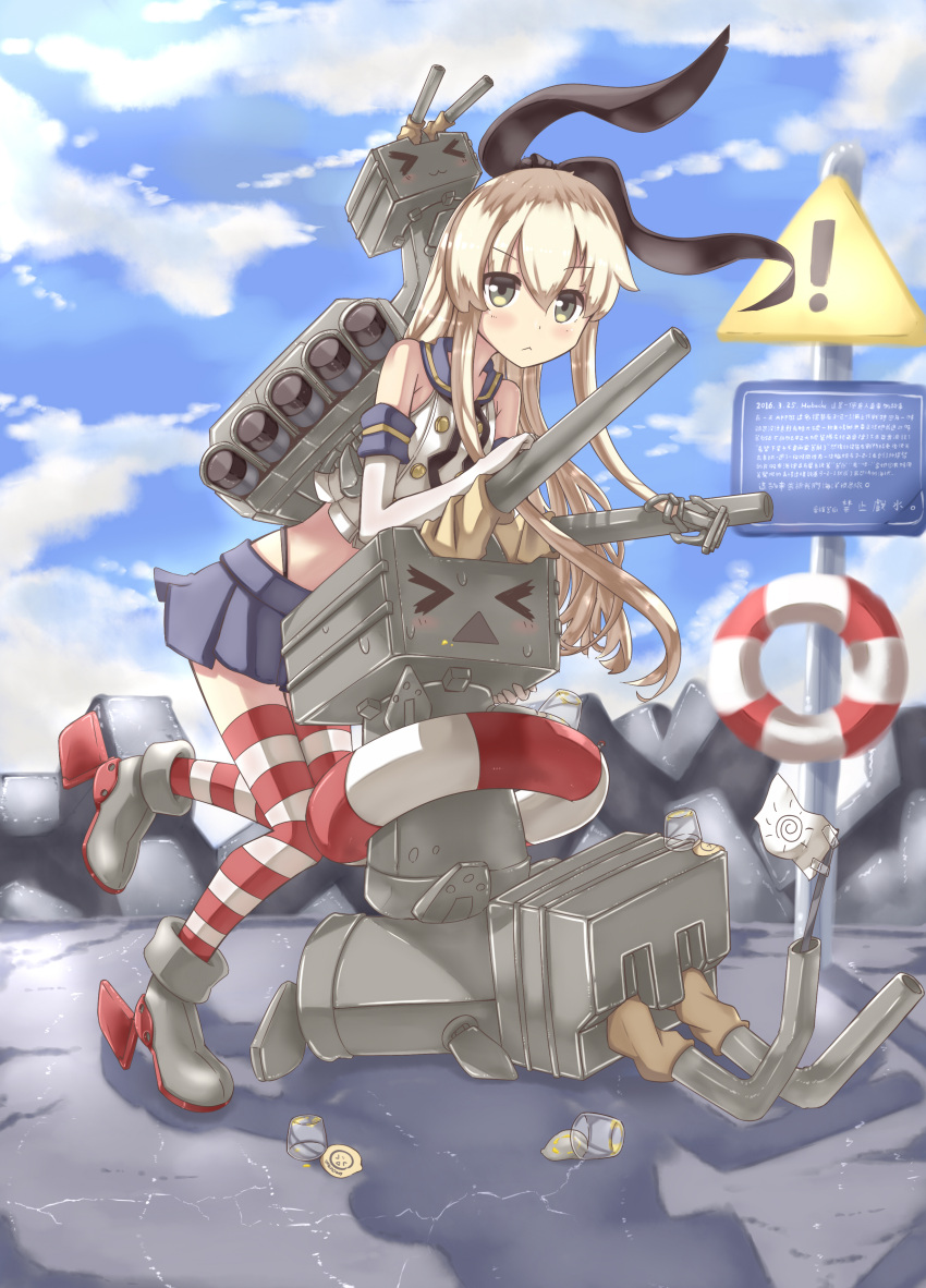 >_<, 1girl, :<, absurdres, anchor_hair_ornament, artist_name, blonde_hair, blush