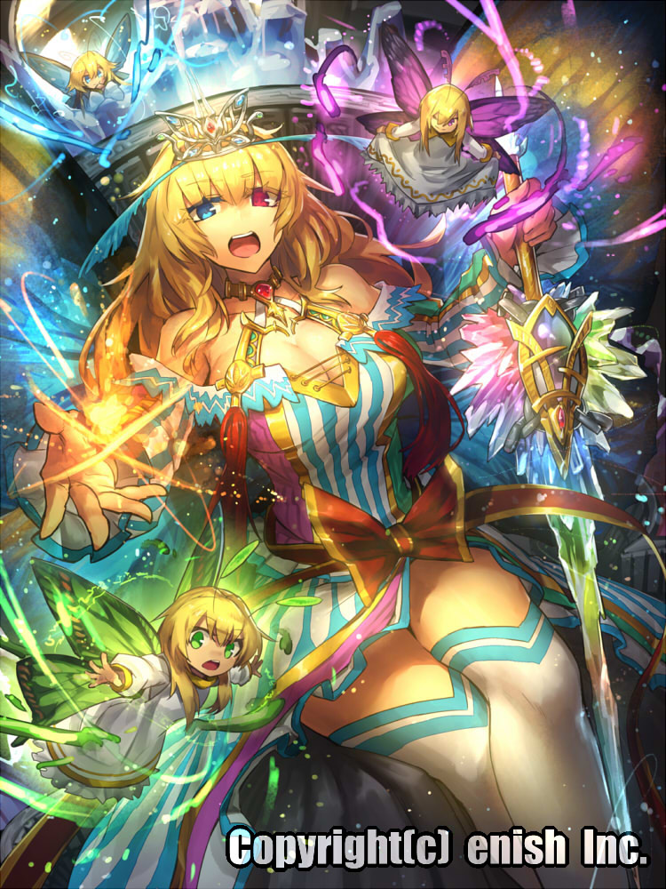 1girl, ass, bare_shoulders, blue_eyes, breasts, butterfly_wings, cleavage, commentary_request