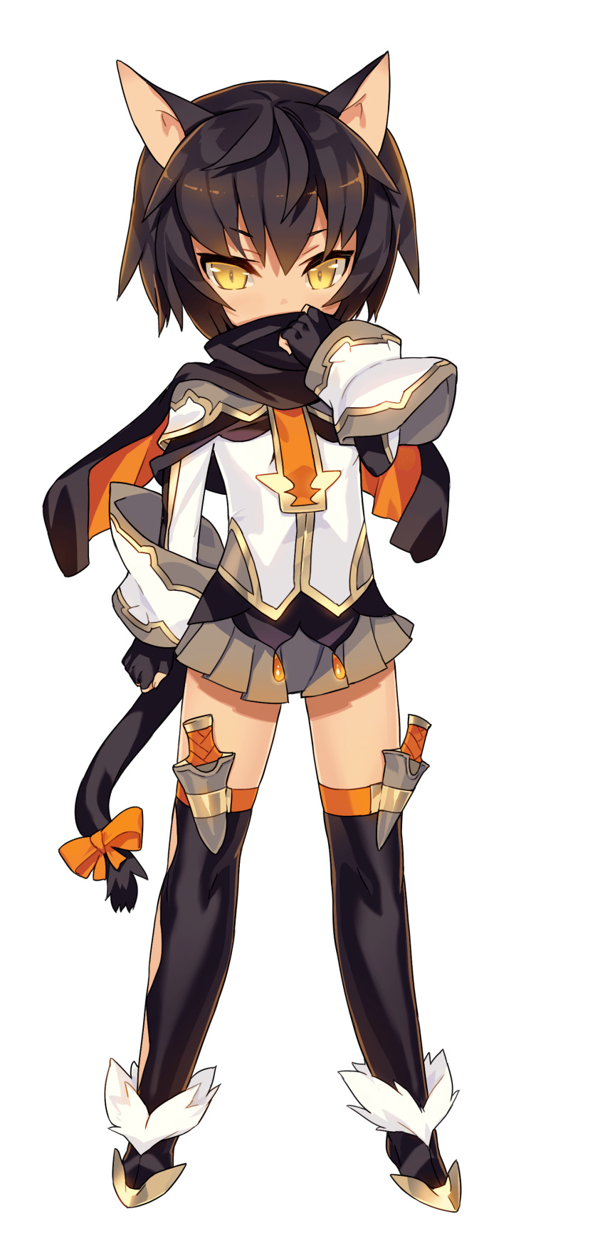 1girl, absurdres, animal_ears, black_hair, blade_(galaxist), blush, cat_ears, cat_tail