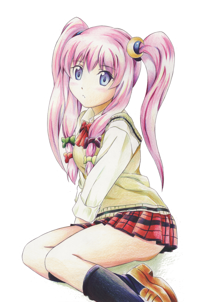 bad_id, patchouli_knowledge, plaid, plaid_skirt, raichi_(pixiv), school_uniform, skirt, tartan