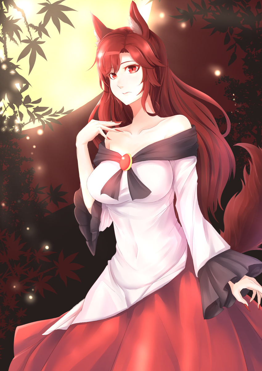 1girl, absurdres, animal_ears, bamboo, bamboo_forest, bangs, bare_shoulders, breasts