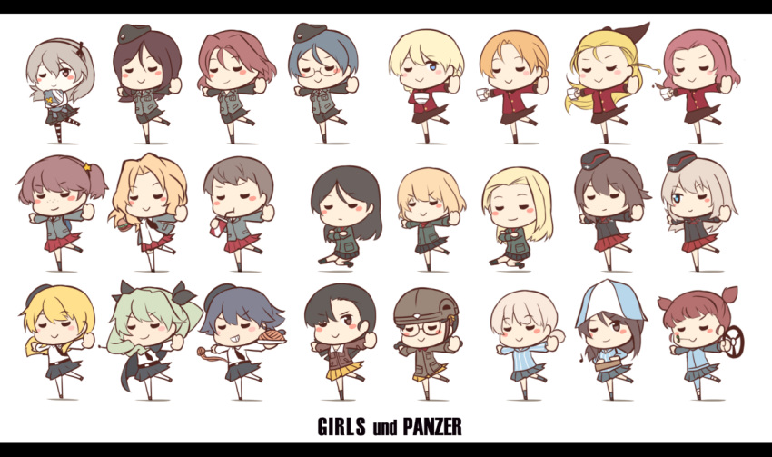 6+girls, aki_(girls_und_panzer), alisa_(girls_und_panzer), anchovy, assam, asymmetrical_bangs, azumi_(girls_und_panzer), backpack