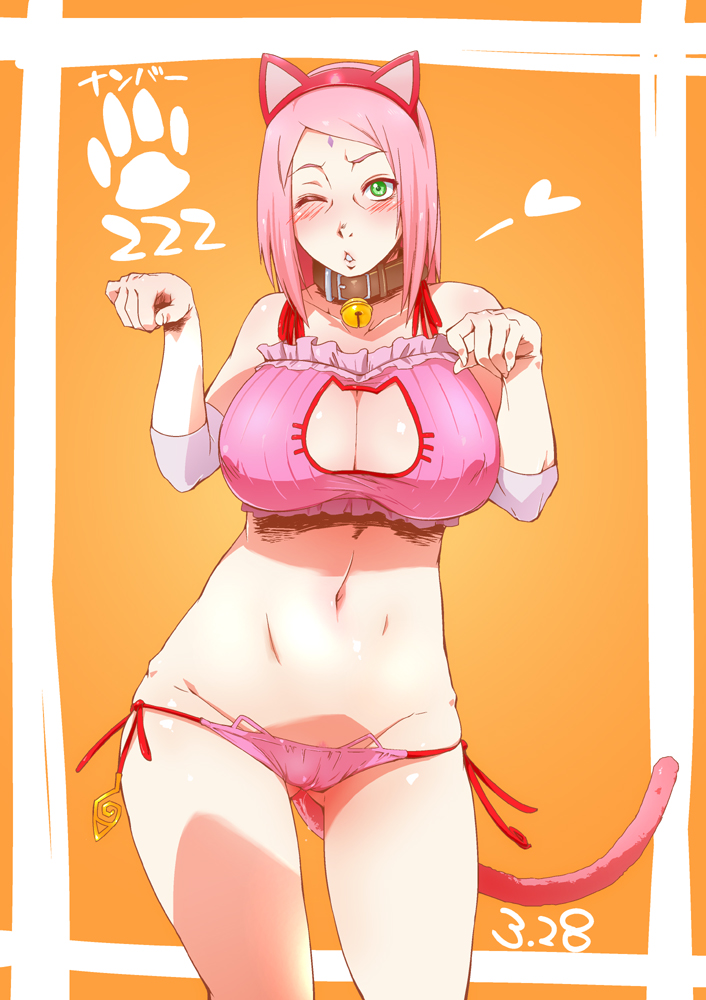 1girl, animal_ears, bell, bell_choker, bell_collar, bra, cat_cutout, cat_ear_panties