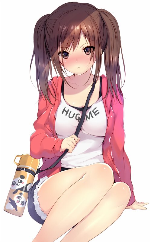 >:t, 1girl, :3, :d, :t, blush, blush_stickers, breasts