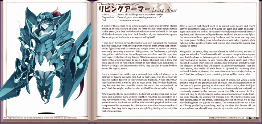 1girl, armor, blue_eyes, book, character_name, character_profile, english, expressionless