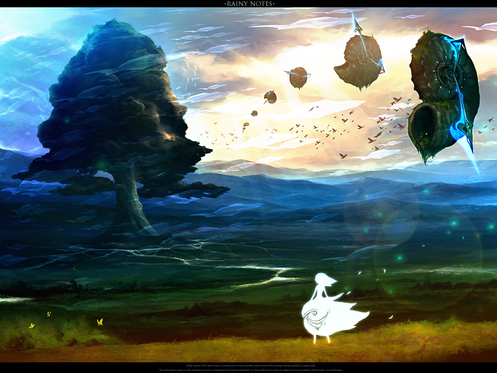 airship, bad_id, bird, butterfly, chitose_rin, cloud, clouds, flying