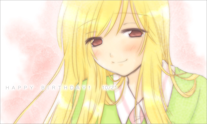 1girl, bangs, blonde_hair, blush, english, happy_birthday, higurashi_no_naku_koro_ni, long_hair