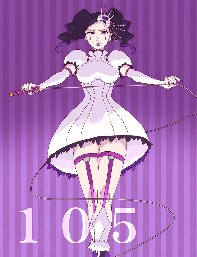 1girl, arrancar, bleach, boots, cirucci_sanderwicci, dress, elbow_gloves, facial_mark