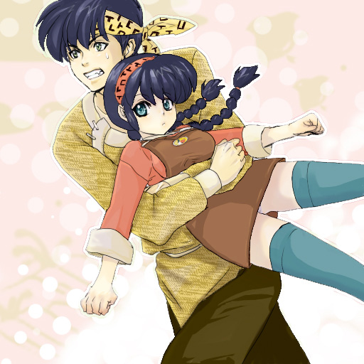 braid, carrying, disguise, genderswap, hibiki_ryoga, hibiki_ryouga, hibiki_yoiko, panties