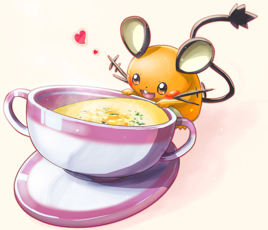108tooya, :3, :d, bowl, dedenne, food, gradient, gradient_background