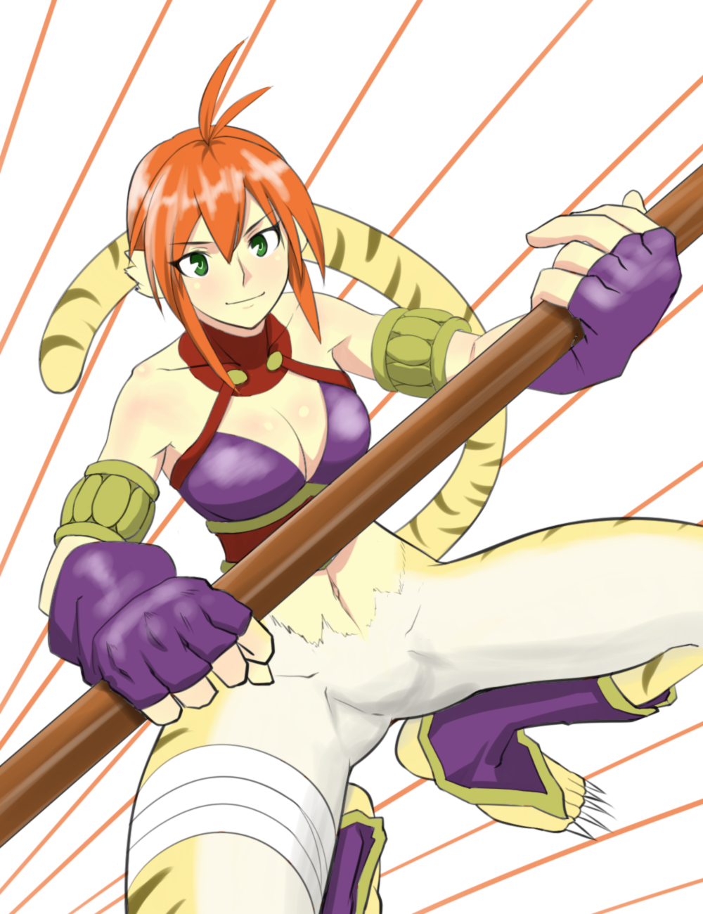1girl, animal_ears, blush, breasts, breath_of_fire, breath_of_fire_ii, bustier, cat_ears