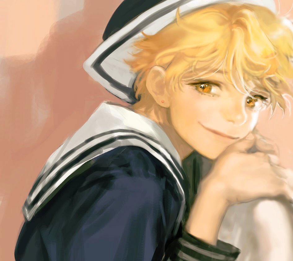 1boy, bangs, blonde_hair, brown_eyes, fruits_basket, hat, lips, nose