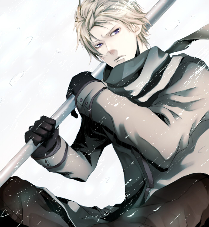 axis_powers_hetalia, blonde_hair, gloves, lead_pipe, male, meri-h-shino, military, military_uniform