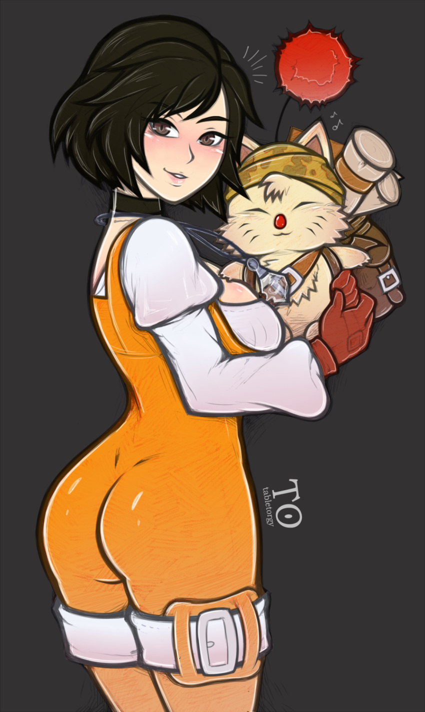 1girl, ^_^, antiheld, ass, between_breasts, black_hair, blush, bodysuit