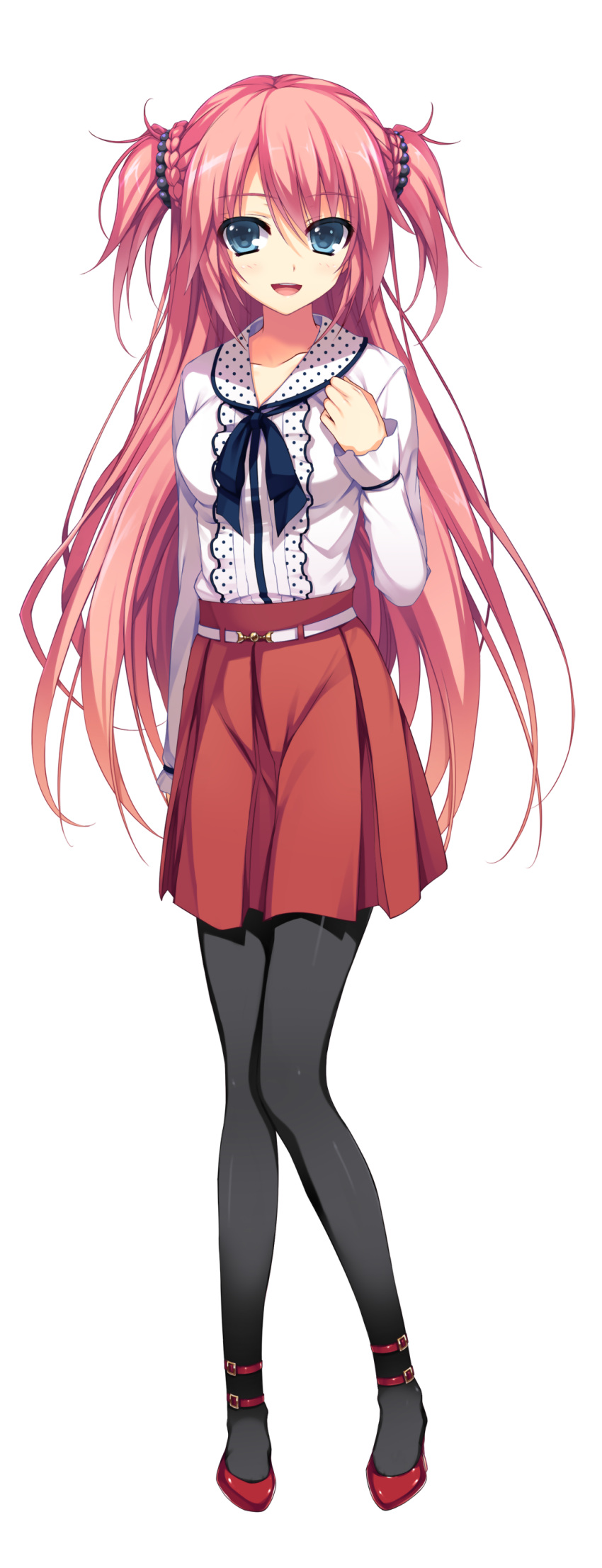 1girl, absurdres, blue_eyes, full_body, hair_ornament, hasegawa_ren, high_heels, highres