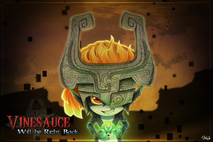 blurry, claws, depth_of_field, english, fang, grin, helmet, imp